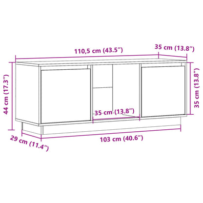 vidaXL TV Cabinet Honey Brown 110.5x35x44 cm Solid Wood Pine
