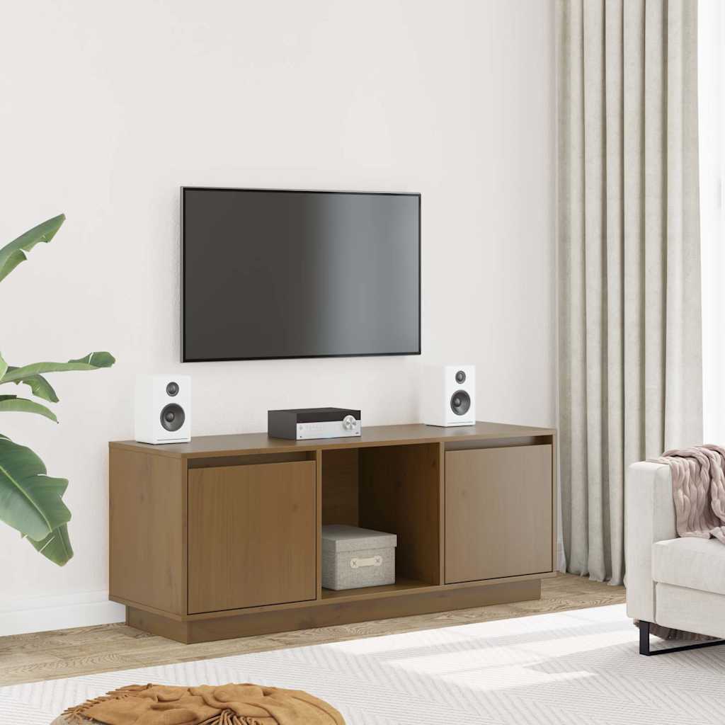 vidaXL TV Cabinet Honey Brown 110,5x35x44 cm Solid Wood Pine