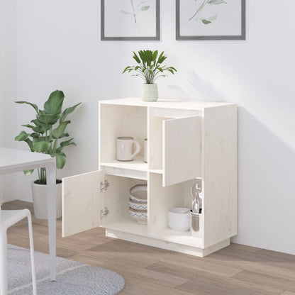 vidaXL Sideboard White 74x35x80 cm Solid Wood Pine