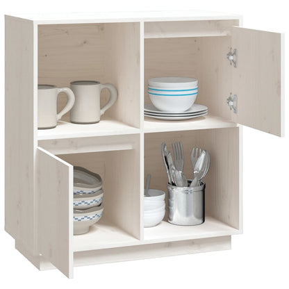 vidaXL Sideboard White 74x35x80 cm Solid Wood Pine