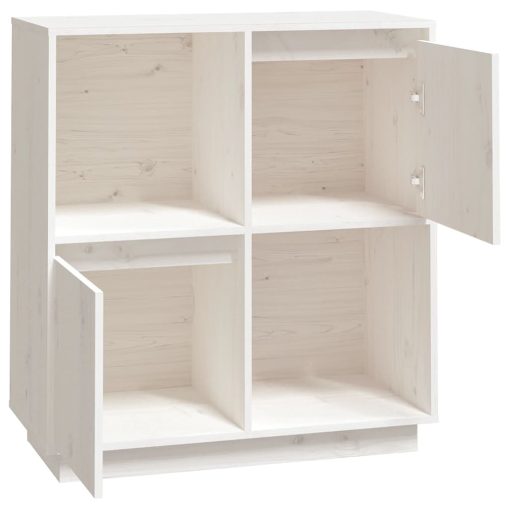 vidaXL Sideboard White 74x35x80 cm Solid Wood Pine