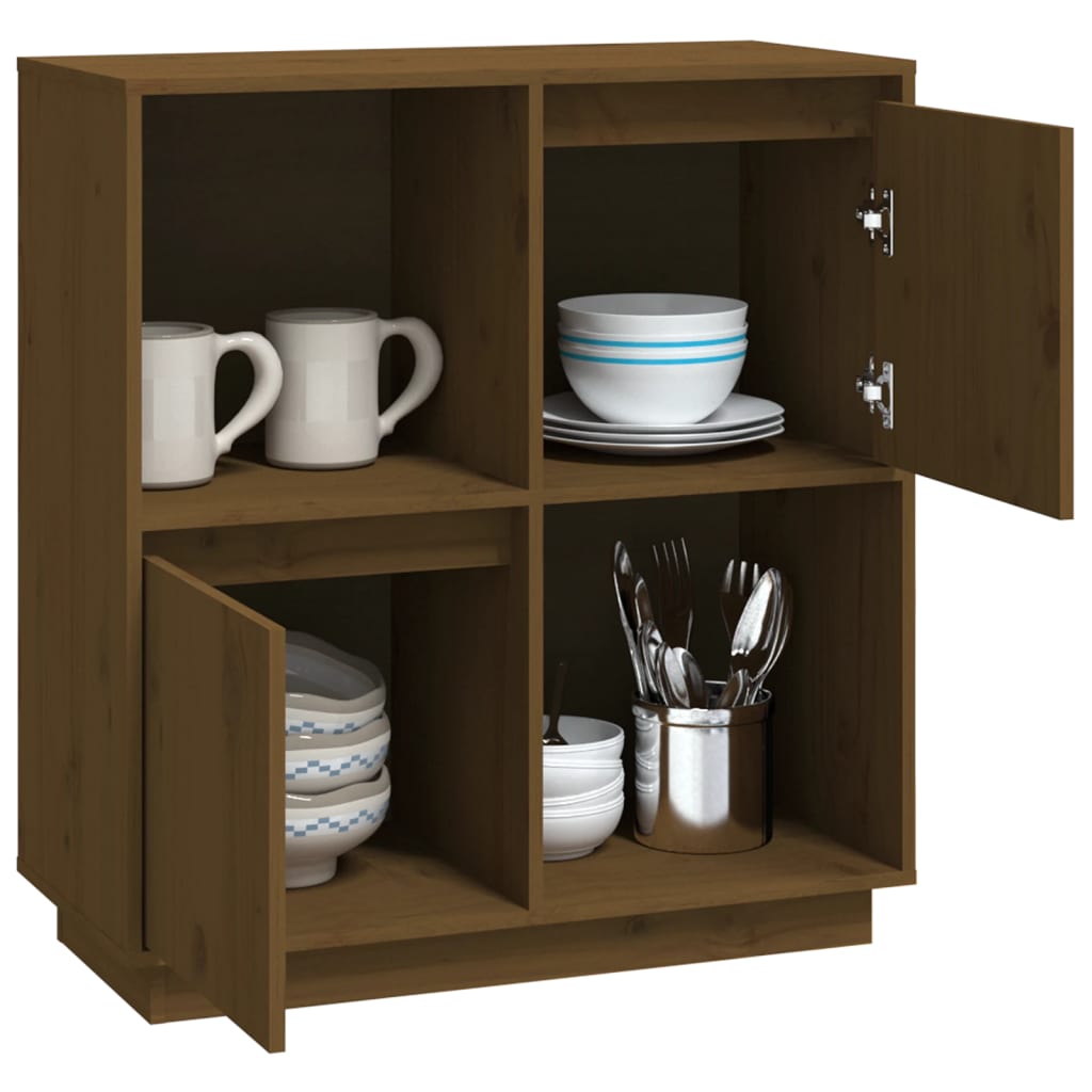 vidaXL Sideboard Honey Brown 74x35x80 cm Solid Wood Pine