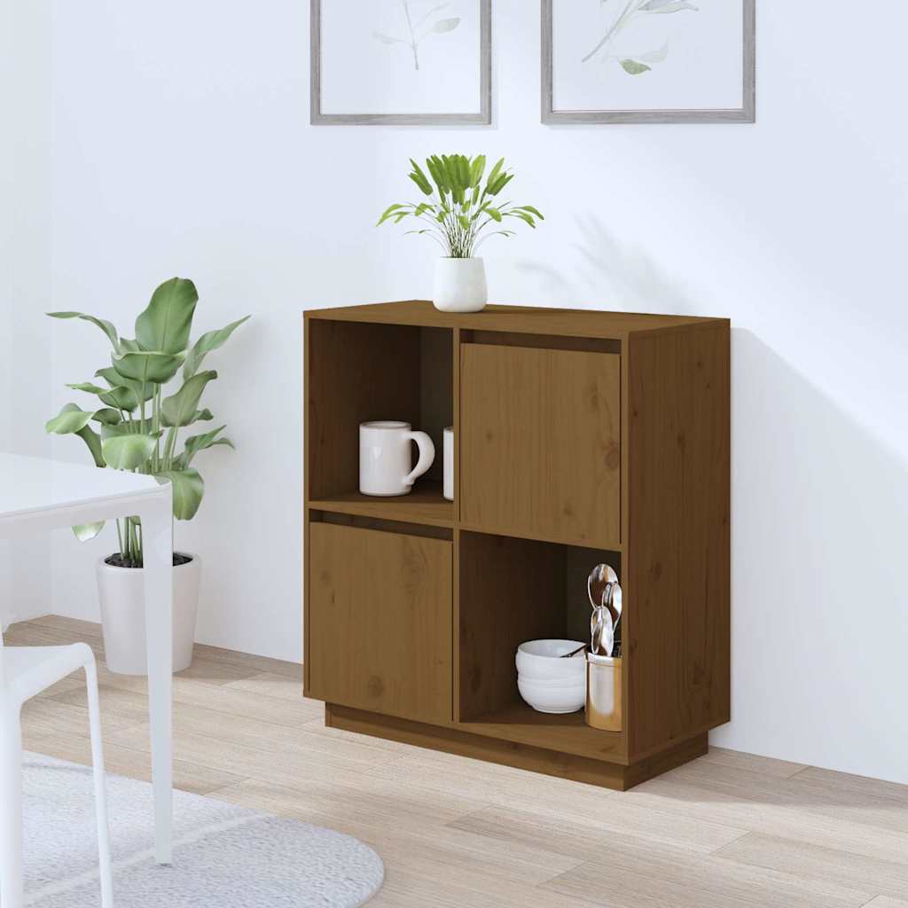 vidaXL Sideboard Honey Brown 74x35x80 cm Solid Wood Pine
