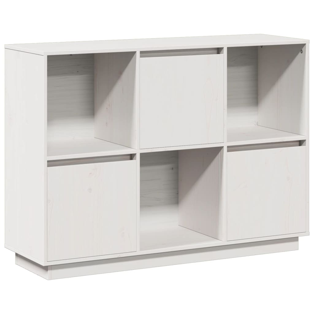 vidaXL Sideboard White 110.5x35x80 cm Solid Wood Pine