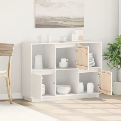 vidaXL Sideboard White 110.5x35x80 cm Solid Wood Pine