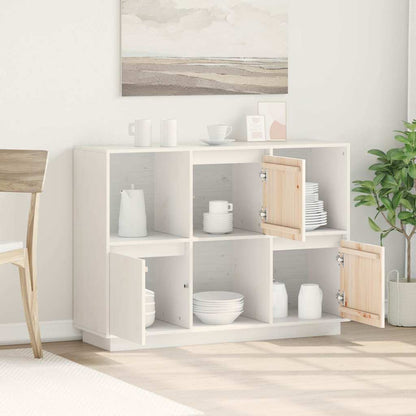 vidaXL Sideboard White 110,5x35x80 cm Solid Wood Pine