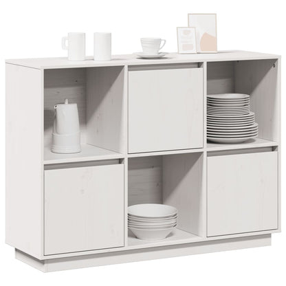 vidaXL Sideboard White 110.5x35x80 cm Solid Wood Pine
