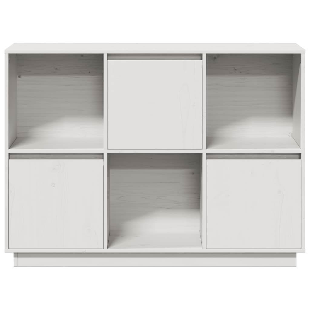 vidaXL Sideboard White 110.5x35x80 cm Solid Wood Pine