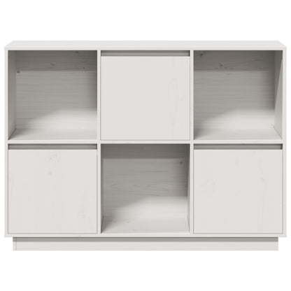 vidaXL Sideboard White 110.5x35x80 cm Solid Wood Pine