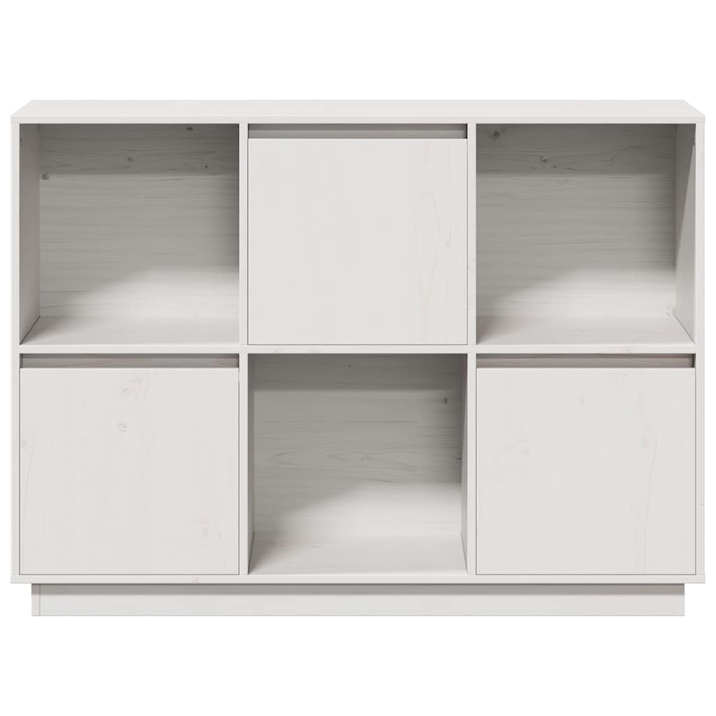 vidaXL Sideboard White 110,5x35x80 cm Solid Wood Pine