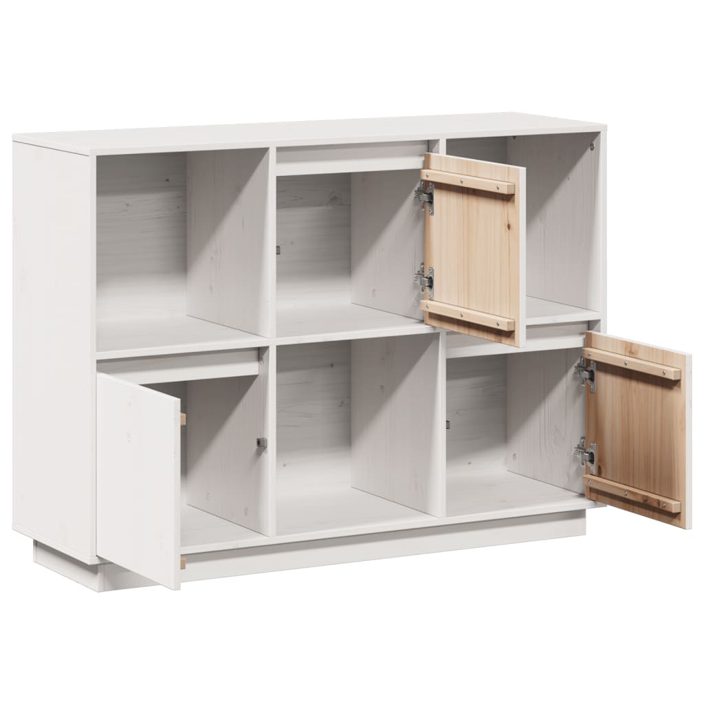 vidaXL Sideboard White 110.5x35x80 cm Solid Wood Pine
