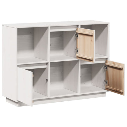 vidaXL Sideboard White 110.5x35x80 cm Solid Wood Pine