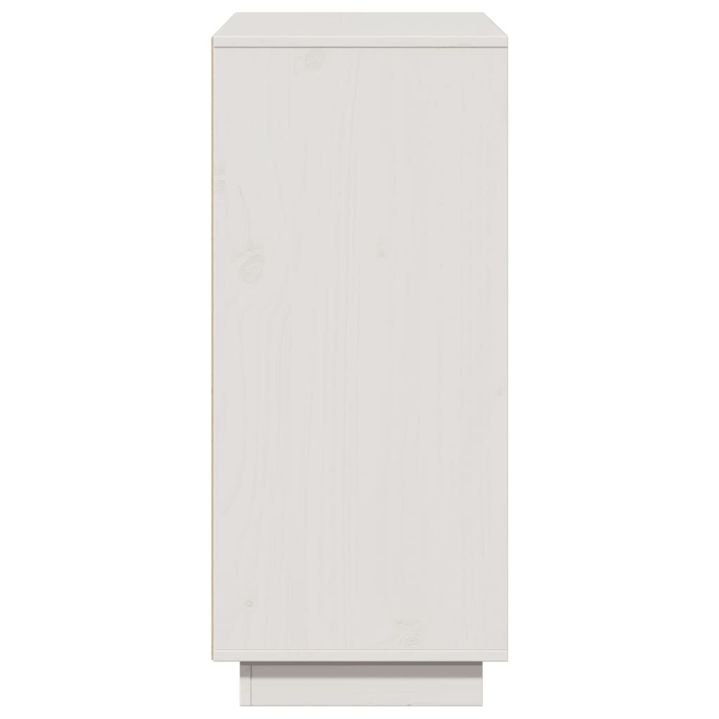 vidaXL Sideboard White 110.5x35x80 cm Solid Wood Pine