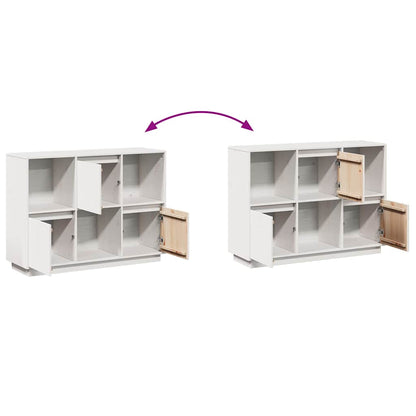 vidaXL Sideboard White 110,5x35x80 cm Solid Wood Pine