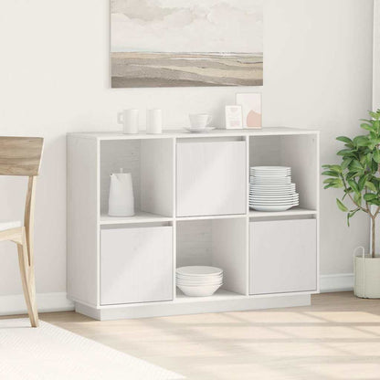 vidaXL Sideboard White 110,5x35x80 cm Solid Wood Pine