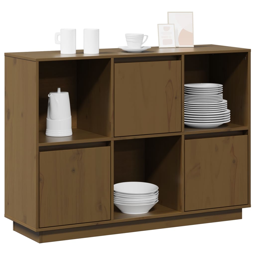 vidaXL Sideboard Honey Brown 110.5x35x80 cm Solid Wood Pine