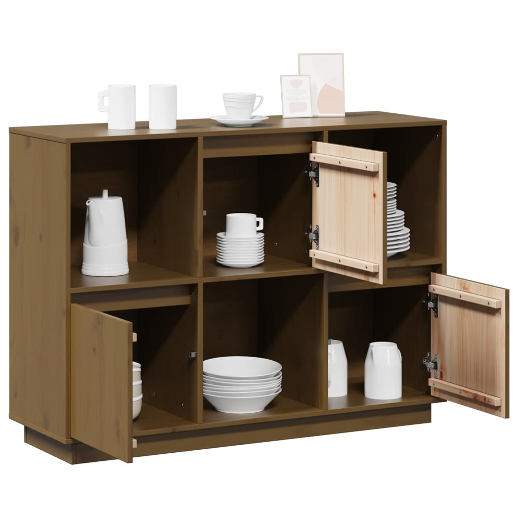 vidaXL Sideboard Honey Brown 110.5x35x80 cm Solid Wood Pine