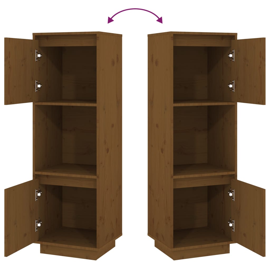 vidaXL Highboard Honey Brown 38x35x117 cm Solid Wood Pine