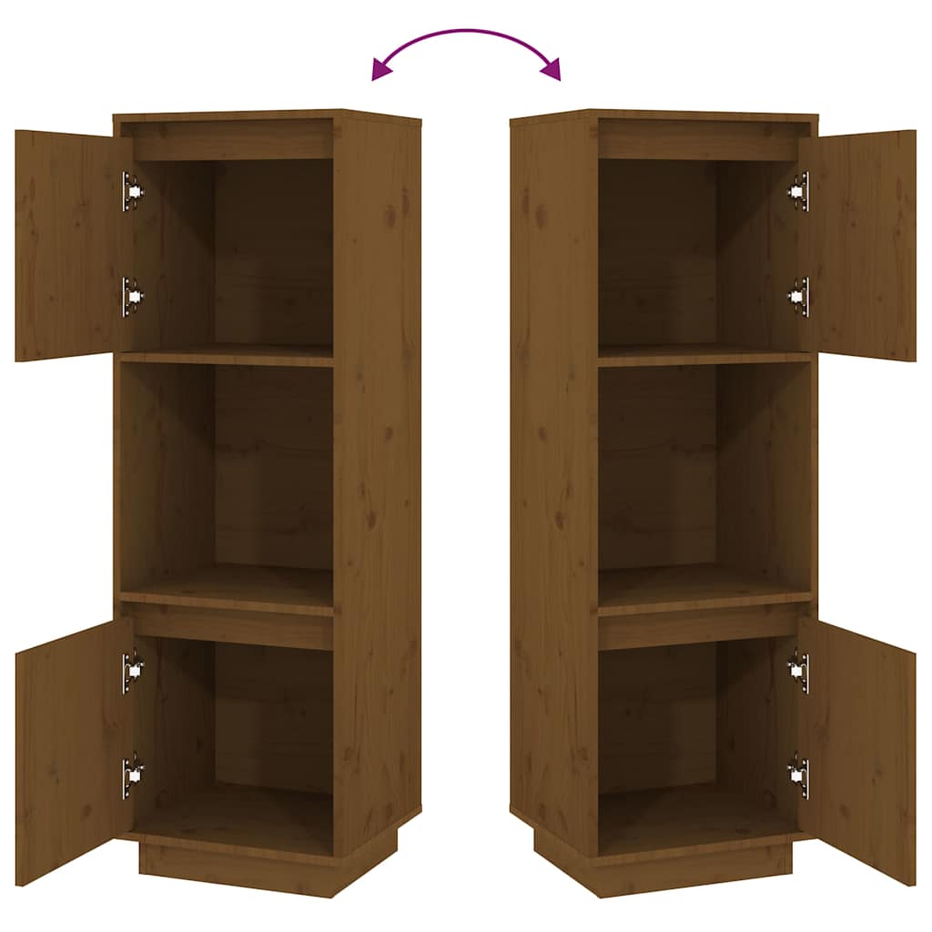 vidaXL Highboard Honey Brown 38x35x117 cm Solid Wood Pine