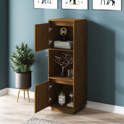 vidaXL Highboard Honey Brown 38x35x117 cm Solid Wood Pine