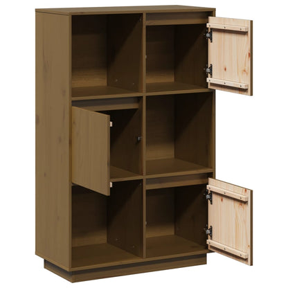 vidaXL Highboard Honey Brown 74x35x117 cm Solid Wood Pine