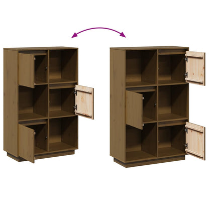 vidaXL Highboard Honey Brown 74x35x117 cm Solid Wood Pine