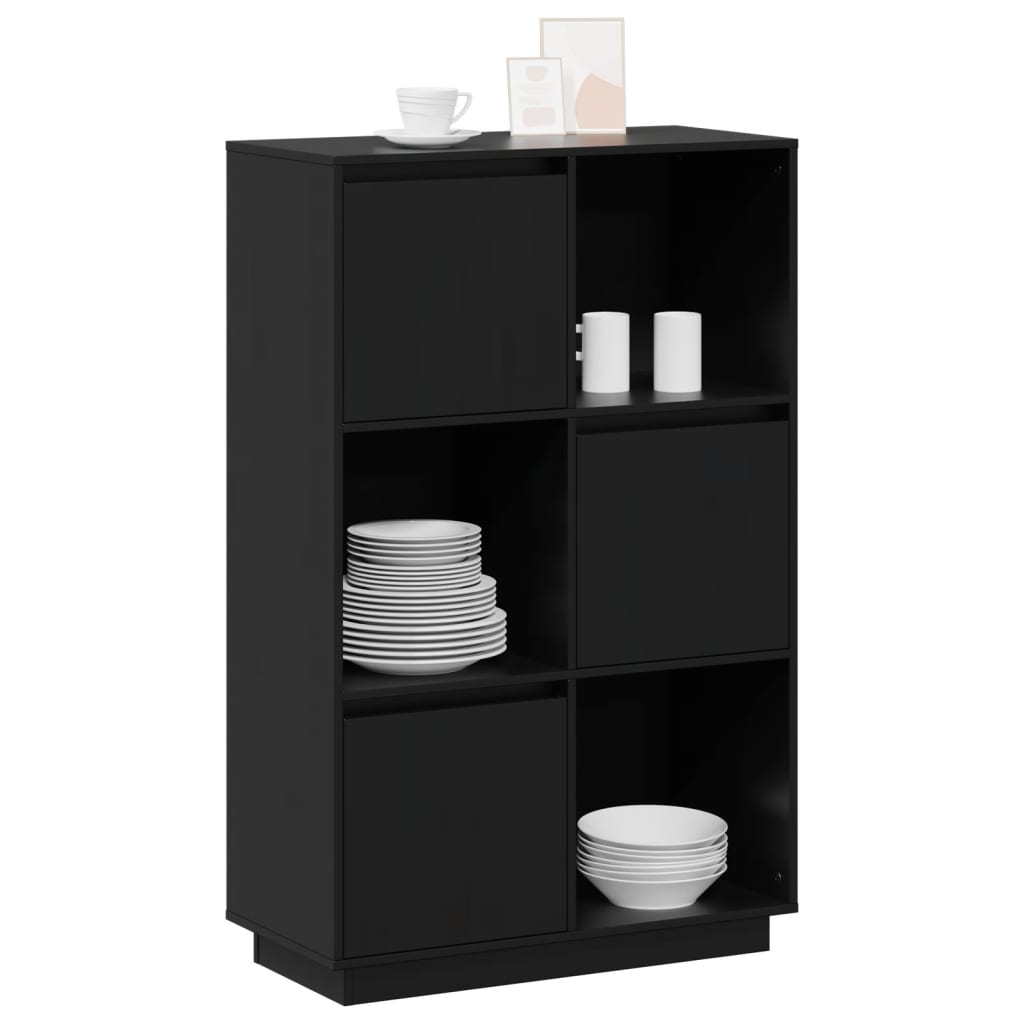 vidaXL Highboard | Black | Solid pine wood | Medium | Reversible | Highboard