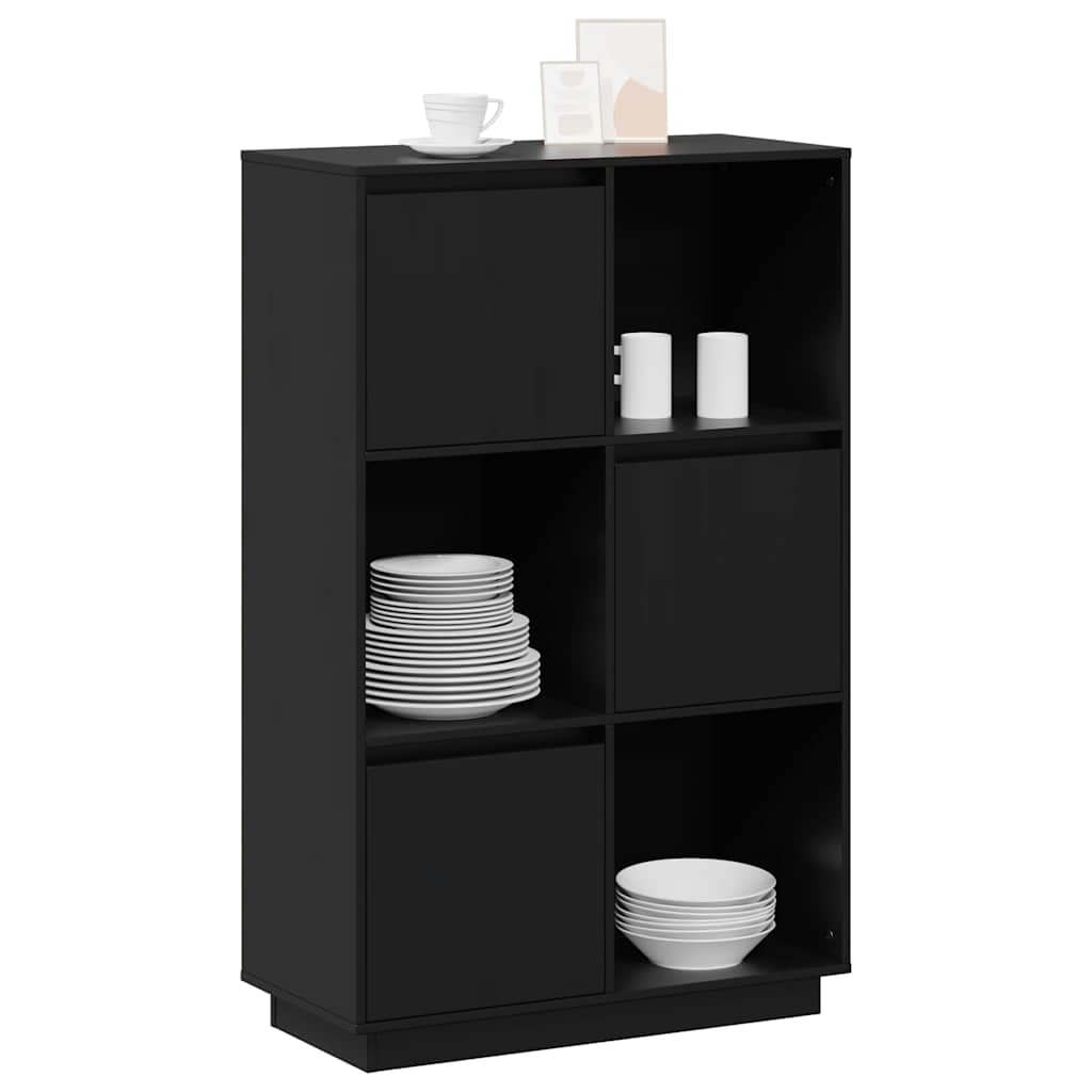 vidaXL Highboard Black 74x35x117 cm Solid Wood Pine