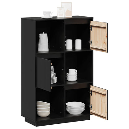 vidaXL Highboard | Black | Solid pine wood | Medium | Reversible | Highboard