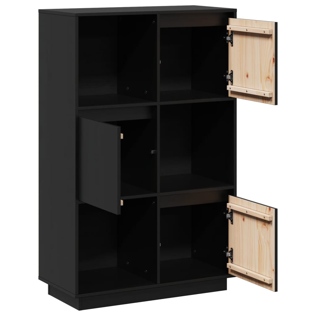 vidaXL Highboard | Black | Solid pine wood | Medium | Reversible | Highboard