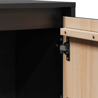 vidaXL Highboard Black 74x35x117 cm Solid Wood Pine