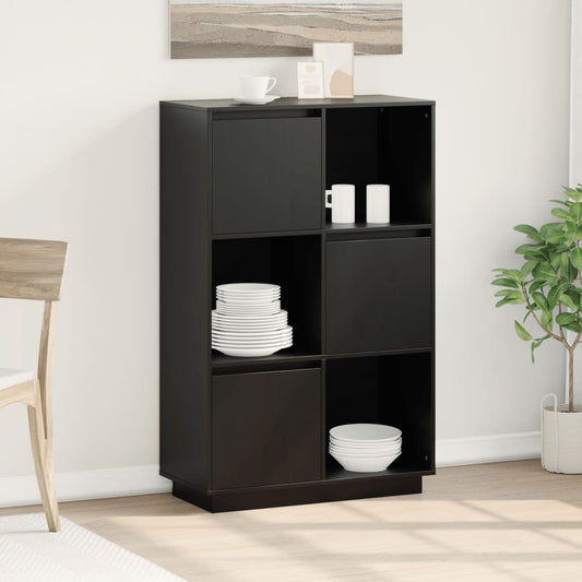 vidaXL Highboard | Black | Solid pine wood | Medium | Reversible | Highboard