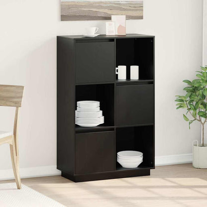 vidaXL Highboard Black 74x35x117 cm Solid Wood Pine