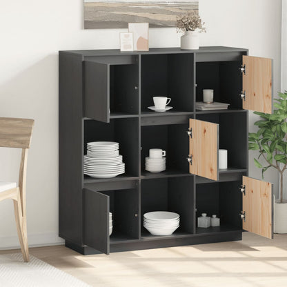 vidaXL Highboard Grey 110.5x35x117 cm Solid Wood Pine