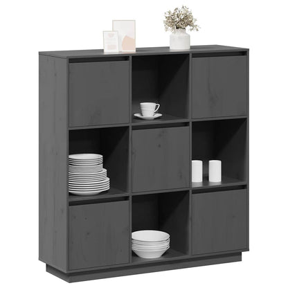 vidaXL Highboard Grey 110,5x35x117 cm Solid Wood Pine