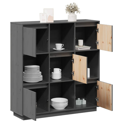 vidaXL Highboard Grey 110.5x35x117 cm Solid Wood Pine