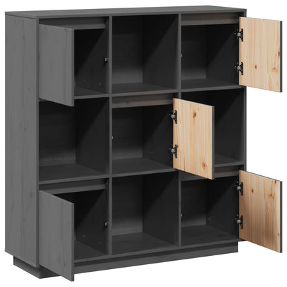 vidaXL Highboard Grey 110.5x35x117 cm Solid Wood Pine