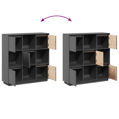 vidaXL Highboard Grey 110,5x35x117 cm Solid Wood Pine
