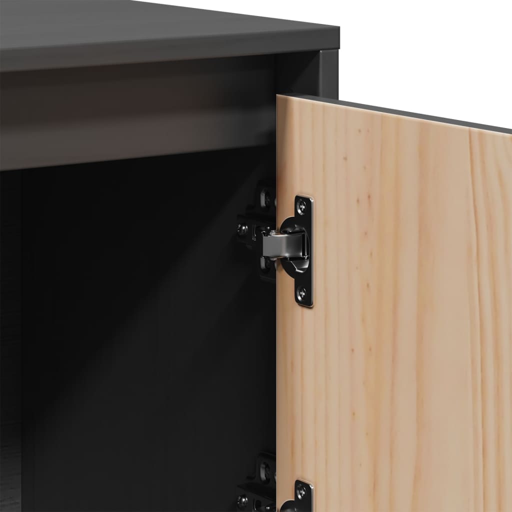 vidaXL Highboard Grey 110.5x35x117 cm Solid Wood Pine