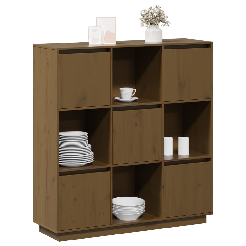 vidaXL Highboard Honey Brown 110.5x35x117 cm Solid Wood Pine