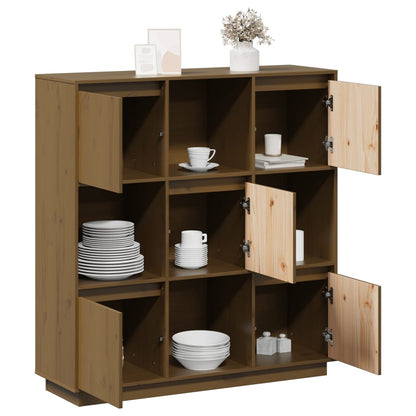 vidaXL Highboard Honey Brown 110.5x35x117 cm Solid Wood Pine