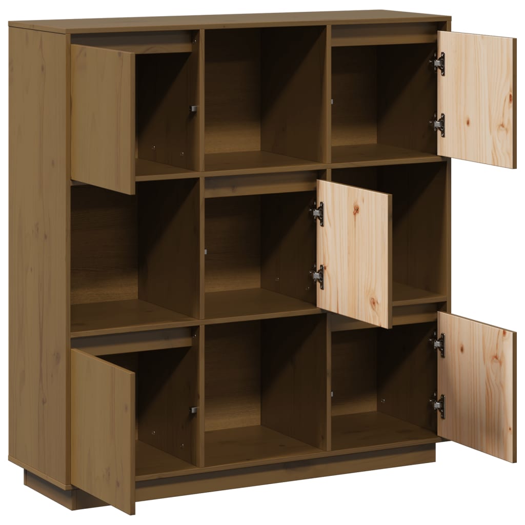vidaXL Highboard Honey Brown 110.5x35x117 cm Solid Wood Pine