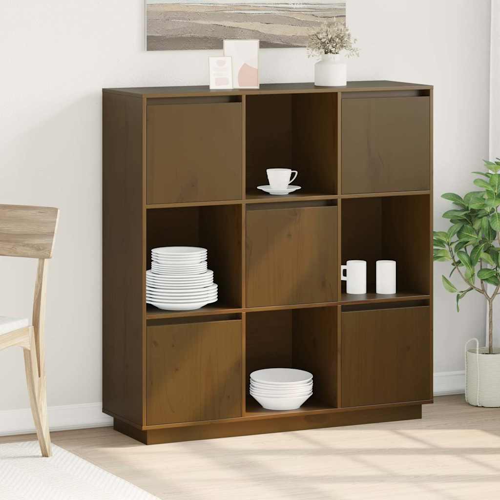 vidaXL Highboard Honey Brown 110,5x35x117 cm Solid Wood Pine