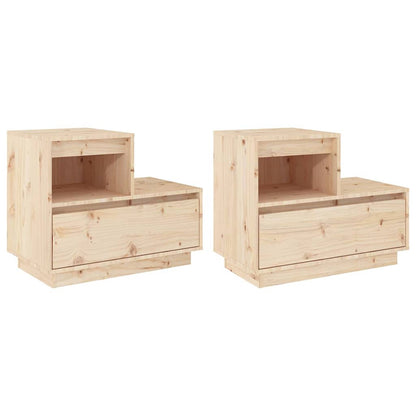 vidaXL Bedside Cabinets 2 pcs 60x34x51 cm Solid Wood Pine