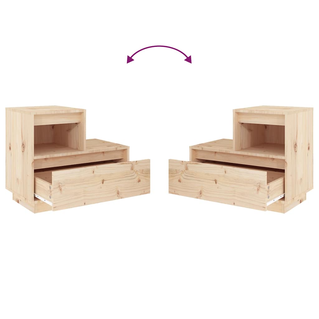 vidaXL Bedside Cabinets 2 pcs 60x34x51 cm Solid Wood Pine