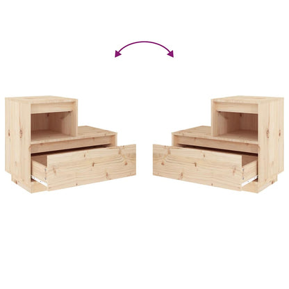 vidaXL Bedside Cabinets 2 pcs 60x34x51 cm Solid Wood Pine