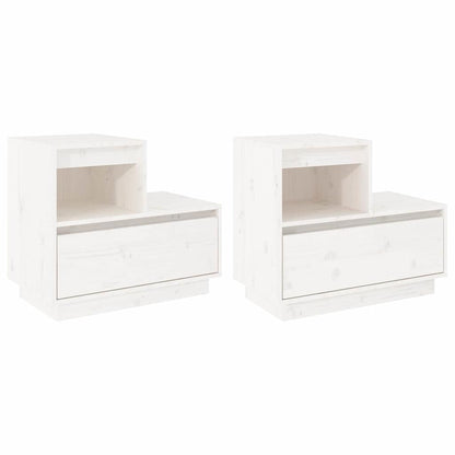 vidaXL Bedside Cabinets 2 pcs White 60x34x51 cm Solid Wood Pine