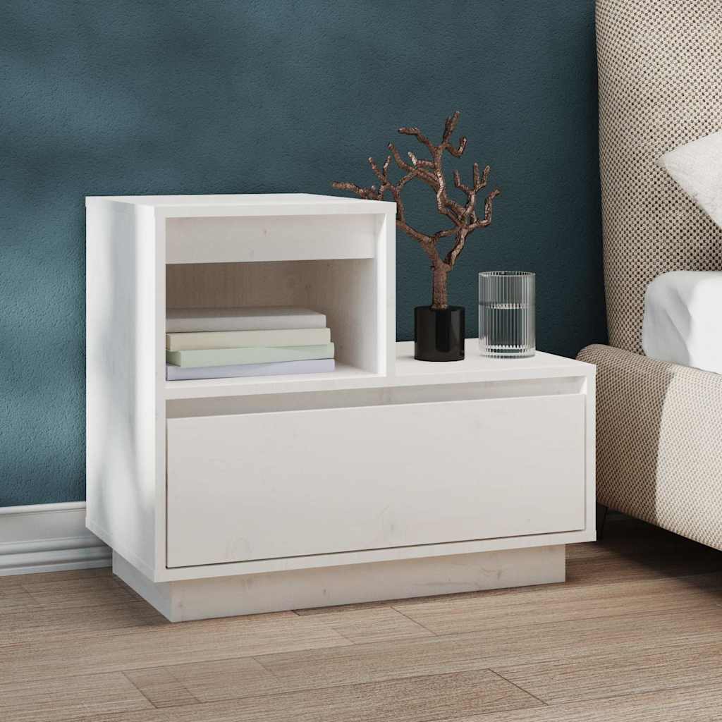 vidaXL Bedside Cabinets 2 pcs White 60x34x51 cm Solid Wood Pine