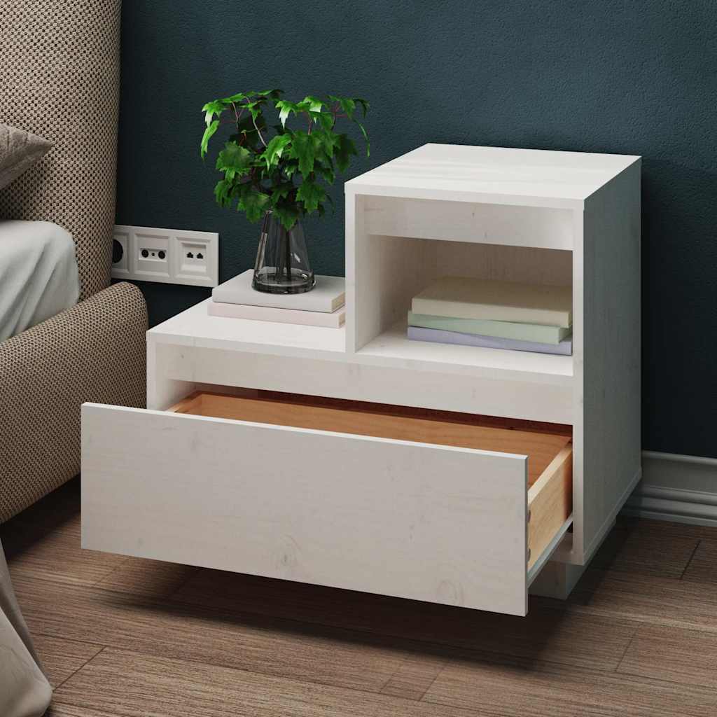 vidaXL Bedside Cabinets 2 pcs White 60x34x51 cm Solid Wood Pine
