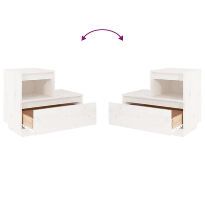 vidaXL Bedside Cabinets 2 pcs White 60x34x51 cm Solid Wood Pine